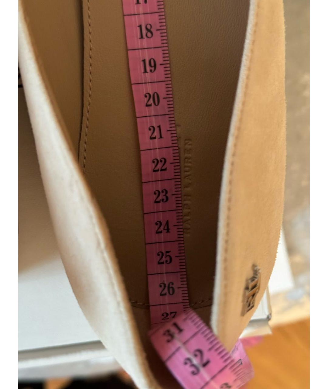 RALPH LAUREN Бежевые замшевые балетки, фото 8