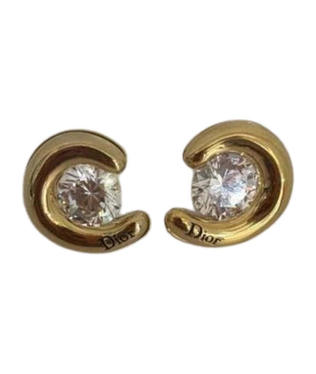 CHRISTIAN DIOR Золотые латунные серьги, фото 1