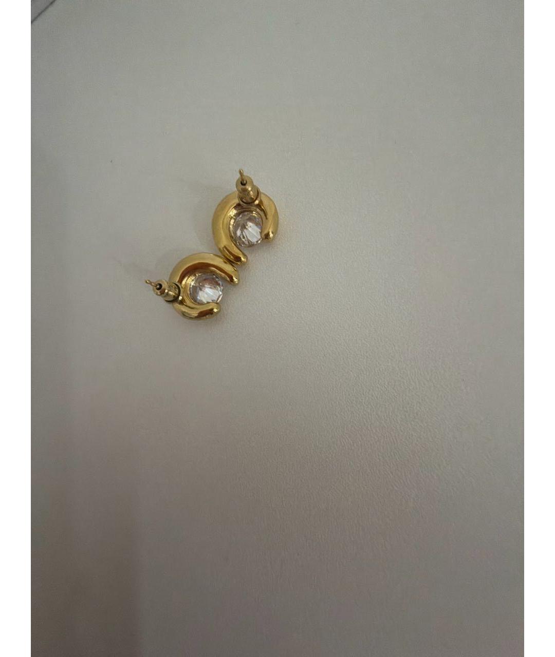 CHRISTIAN DIOR Золотые латунные серьги, фото 2
