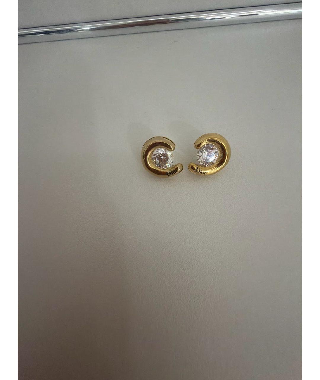 CHRISTIAN DIOR Золотые латунные серьги, фото 7