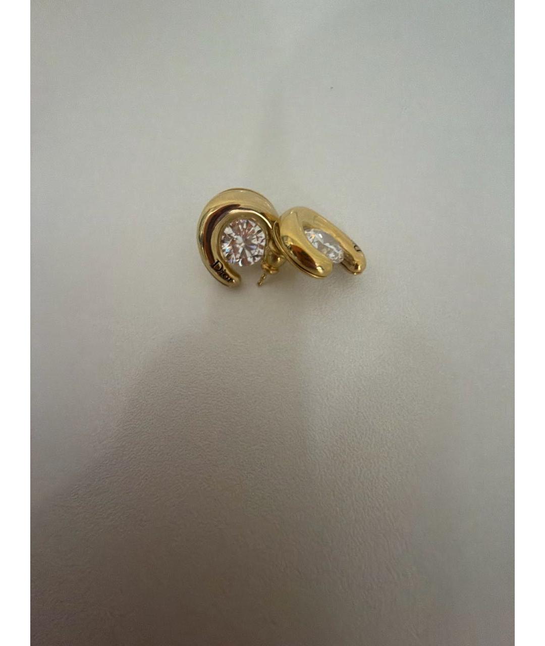 CHRISTIAN DIOR Золотые латунные серьги, фото 3