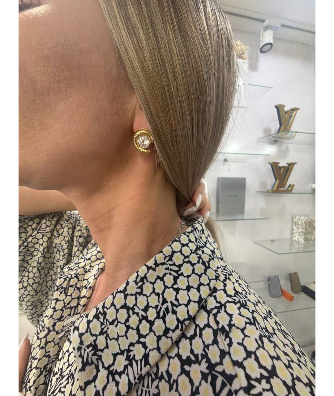 CHRISTIAN DIOR Золотые латунные серьги, фото 4