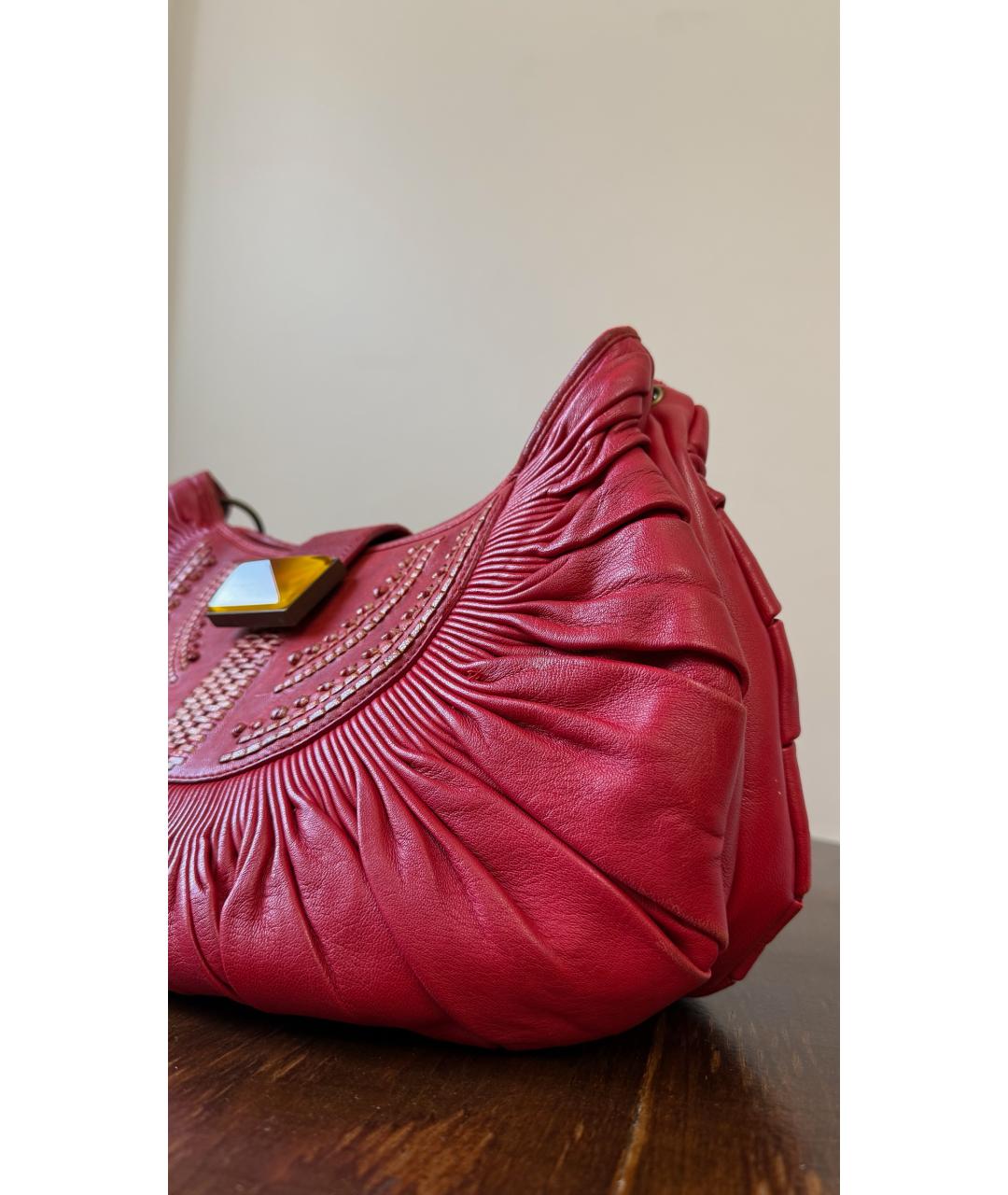 CHRISTIAN DIOR Красная кожаная сумка тоут, фото 3