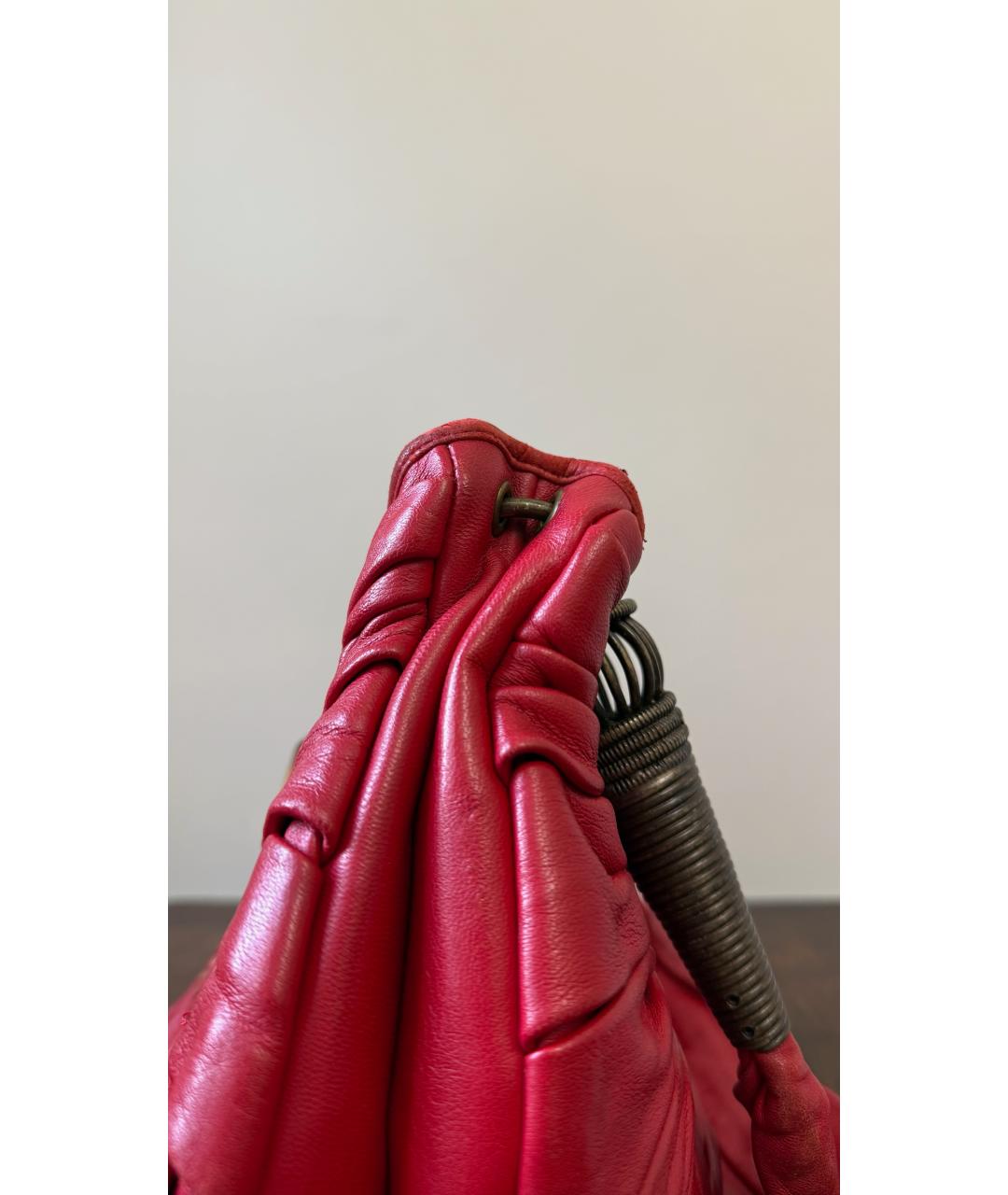 CHRISTIAN DIOR Красная кожаная сумка тоут, фото 4