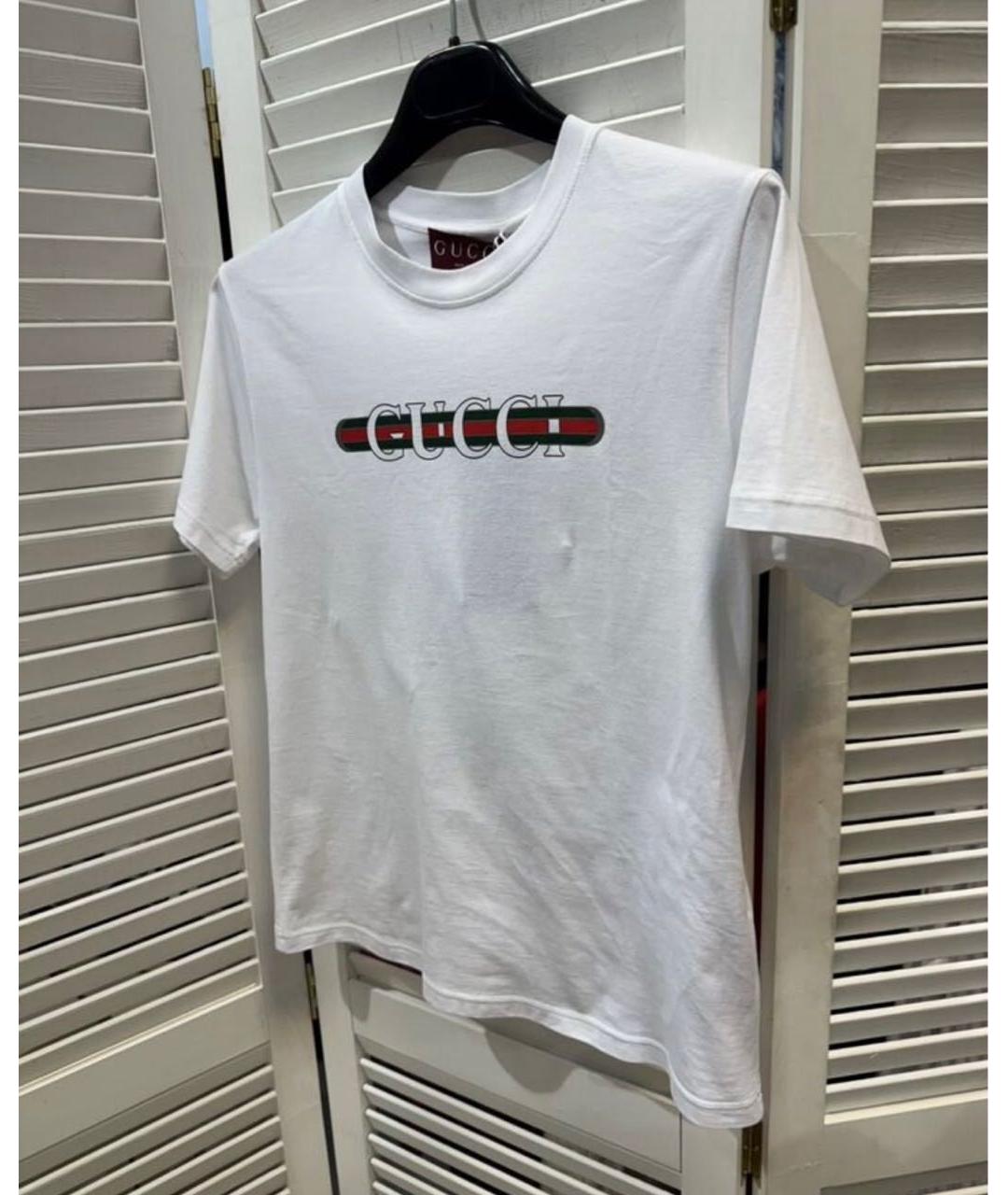 GUCCI Белая хлопковая футболка, фото 4