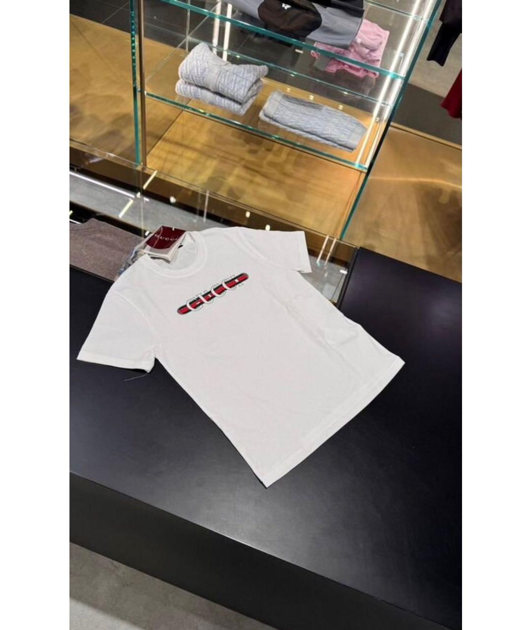 GUCCI Белая хлопковая футболка, фото 2