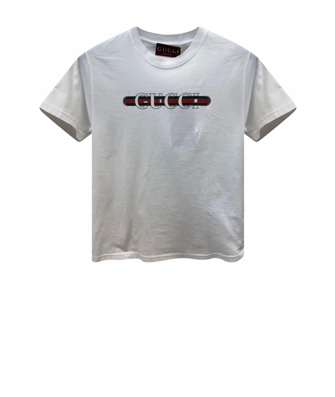 GUCCI Белая хлопковая футболка, фото 1