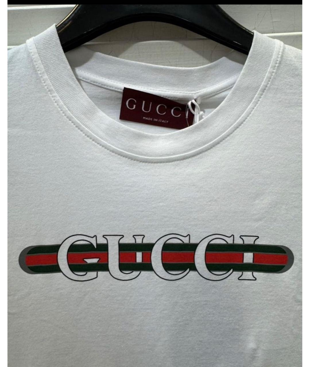GUCCI Белая хлопковая футболка, фото 8