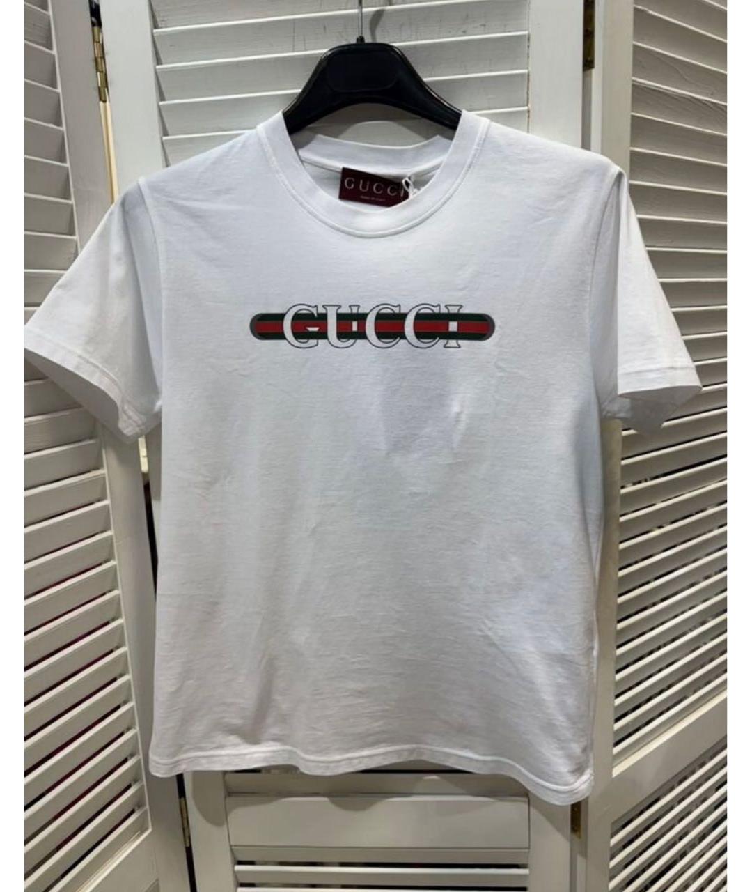 GUCCI Белая хлопковая футболка, фото 9