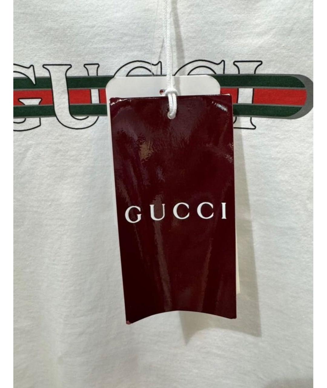 GUCCI Белая хлопковая футболка, фото 7