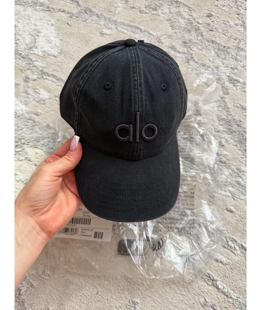 ALO YOGA Черная хлопковая кепка, фото 8