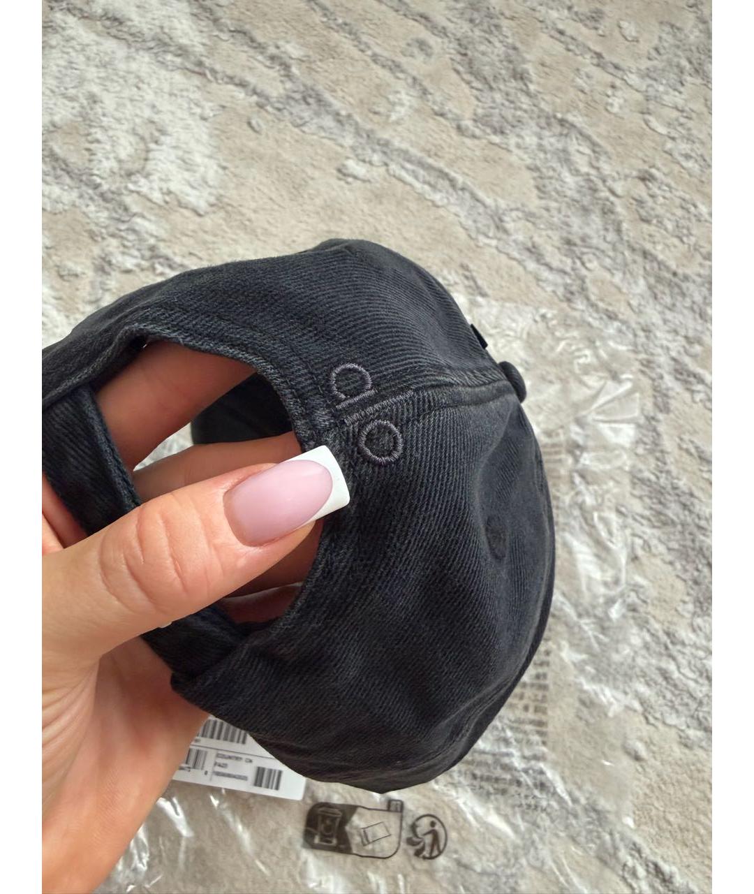 ALO YOGA Черная хлопковая кепка, фото 4