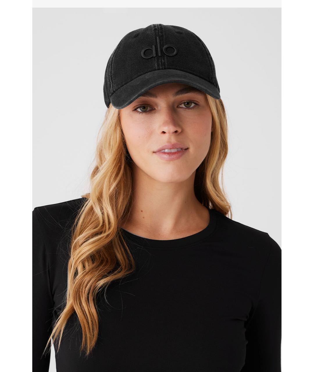 ALO YOGA Черная хлопковая кепка, фото 7