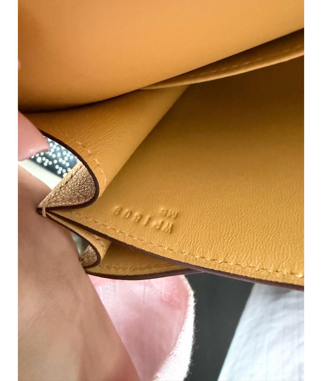 HERMES Горчичная кожаная сумка через плечо, фото 6