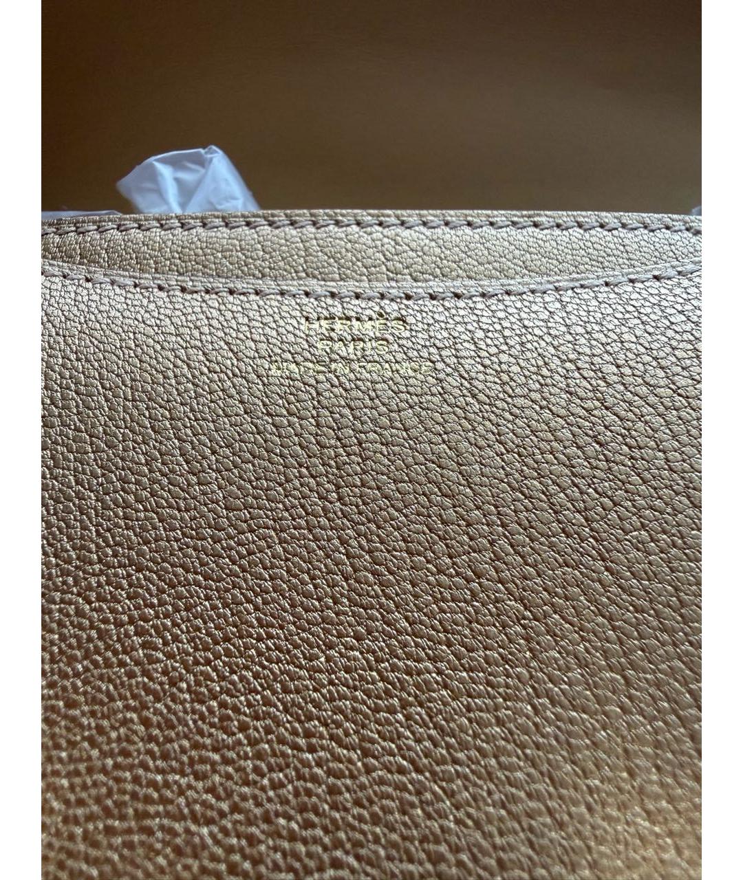 HERMES Горчичная кожаная сумка через плечо, фото 5