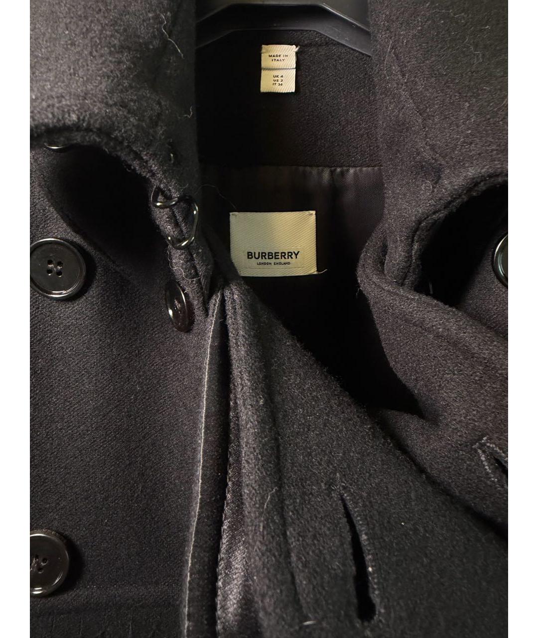 BURBERRY Темно-синее кашемировое пальто, фото 3