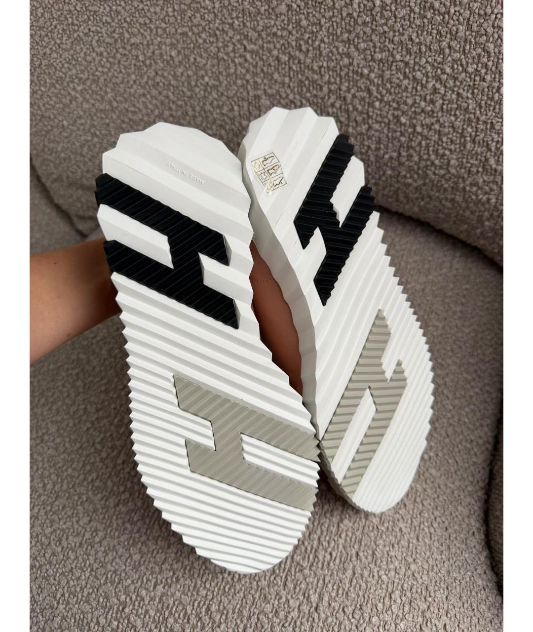 HERMES Розовые кожаные кроссовки, фото 4