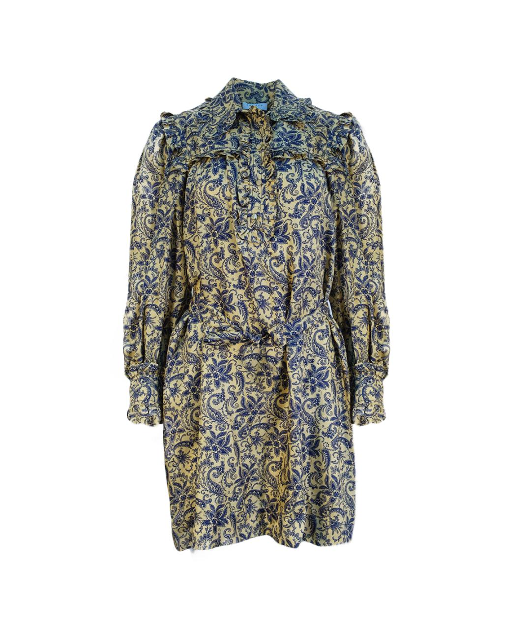 SANDRO Бежевое шелковое повседневное платье, фото 6