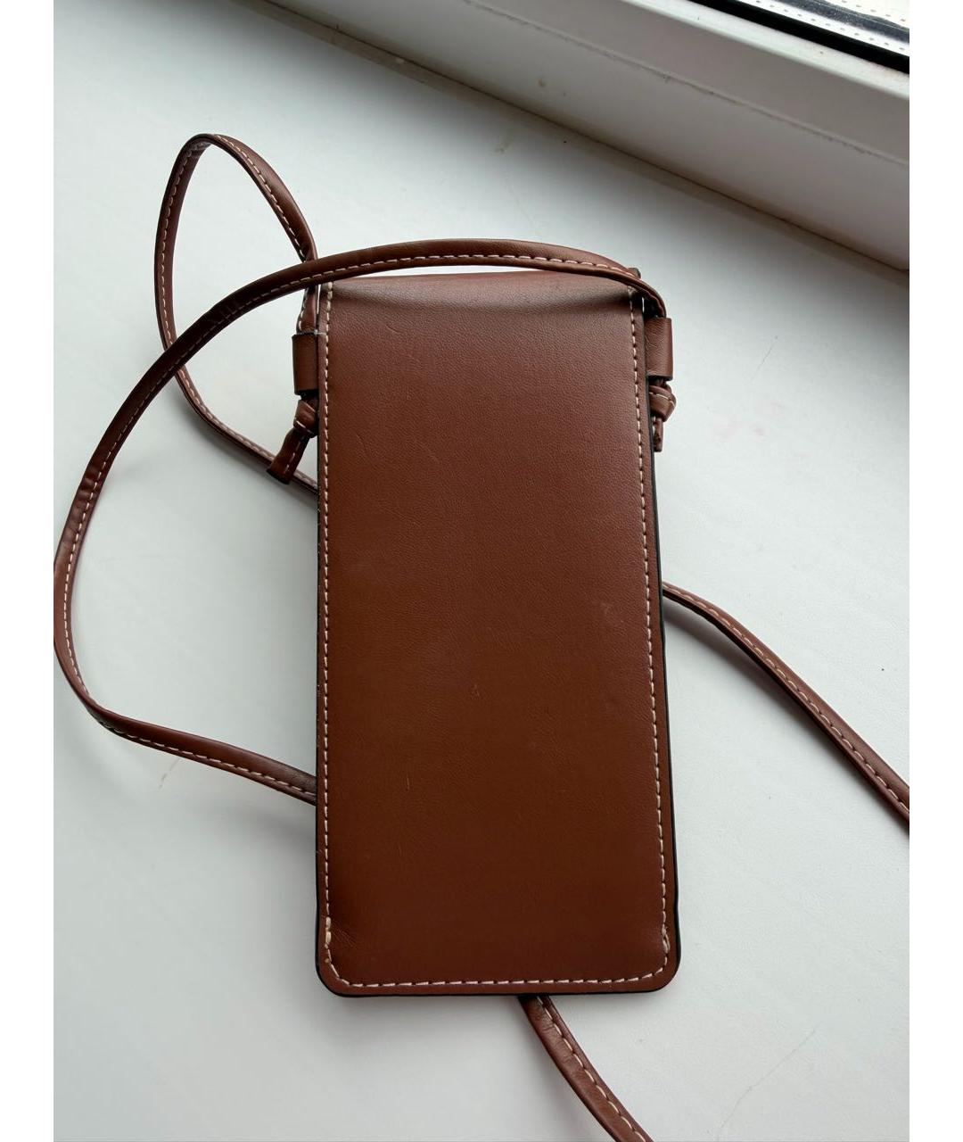 CELINE Коричневая кожаная сумка через плечо, фото 3
