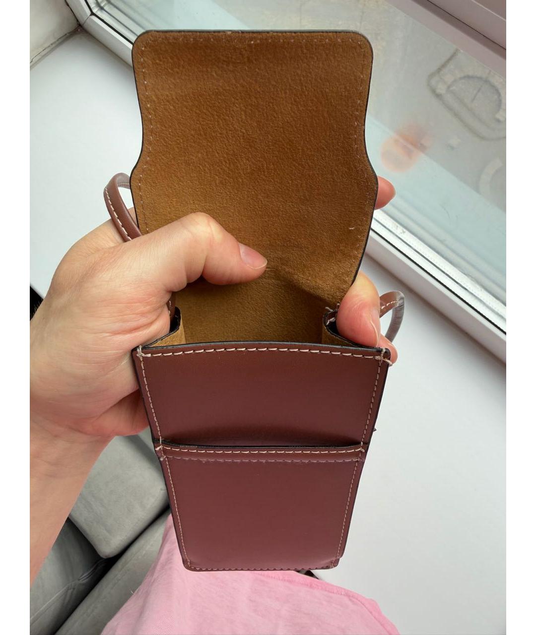 CELINE Коричневая кожаная сумка через плечо, фото 4