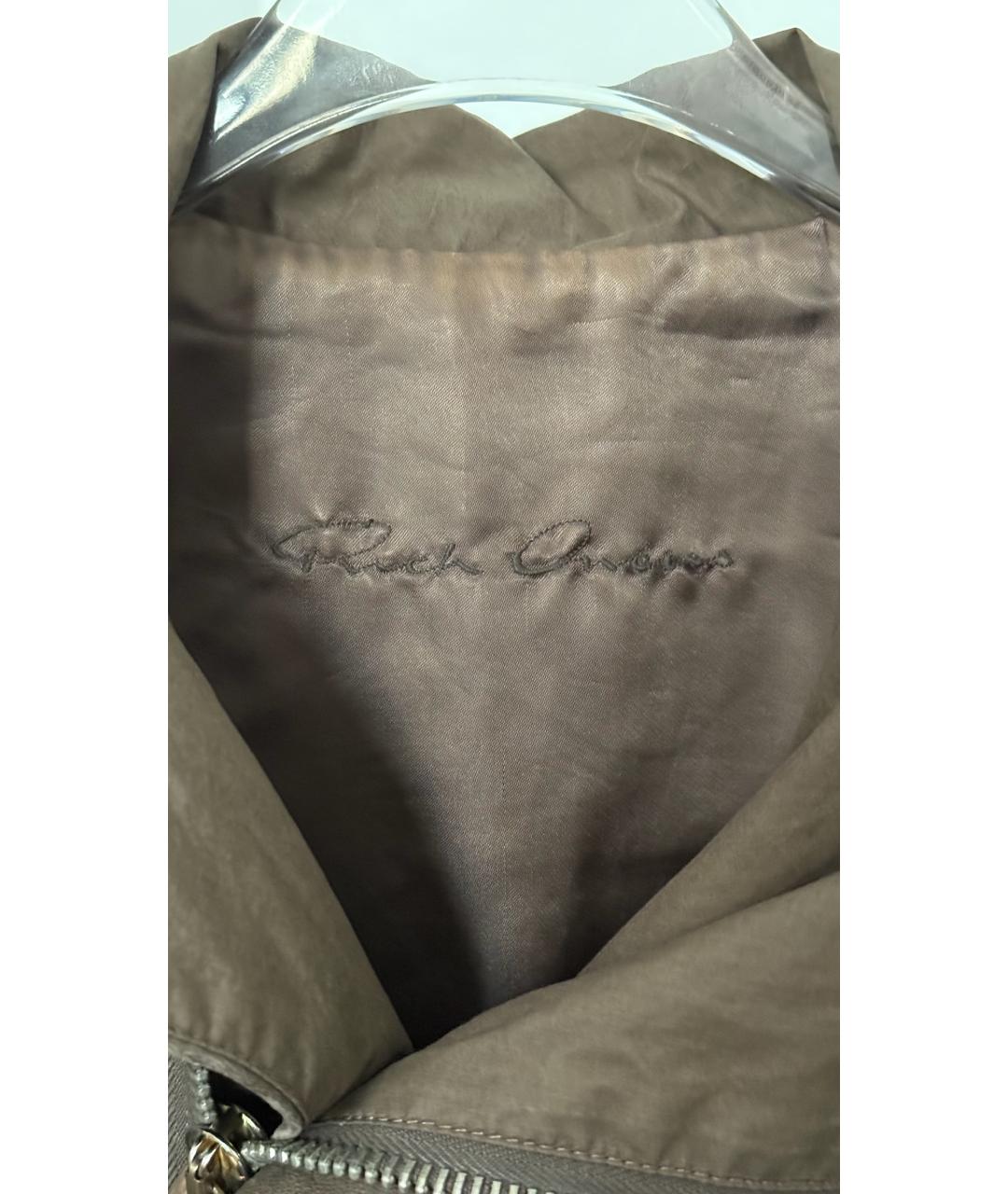 RICK OWENS Бежевая кожаная куртка, фото 4