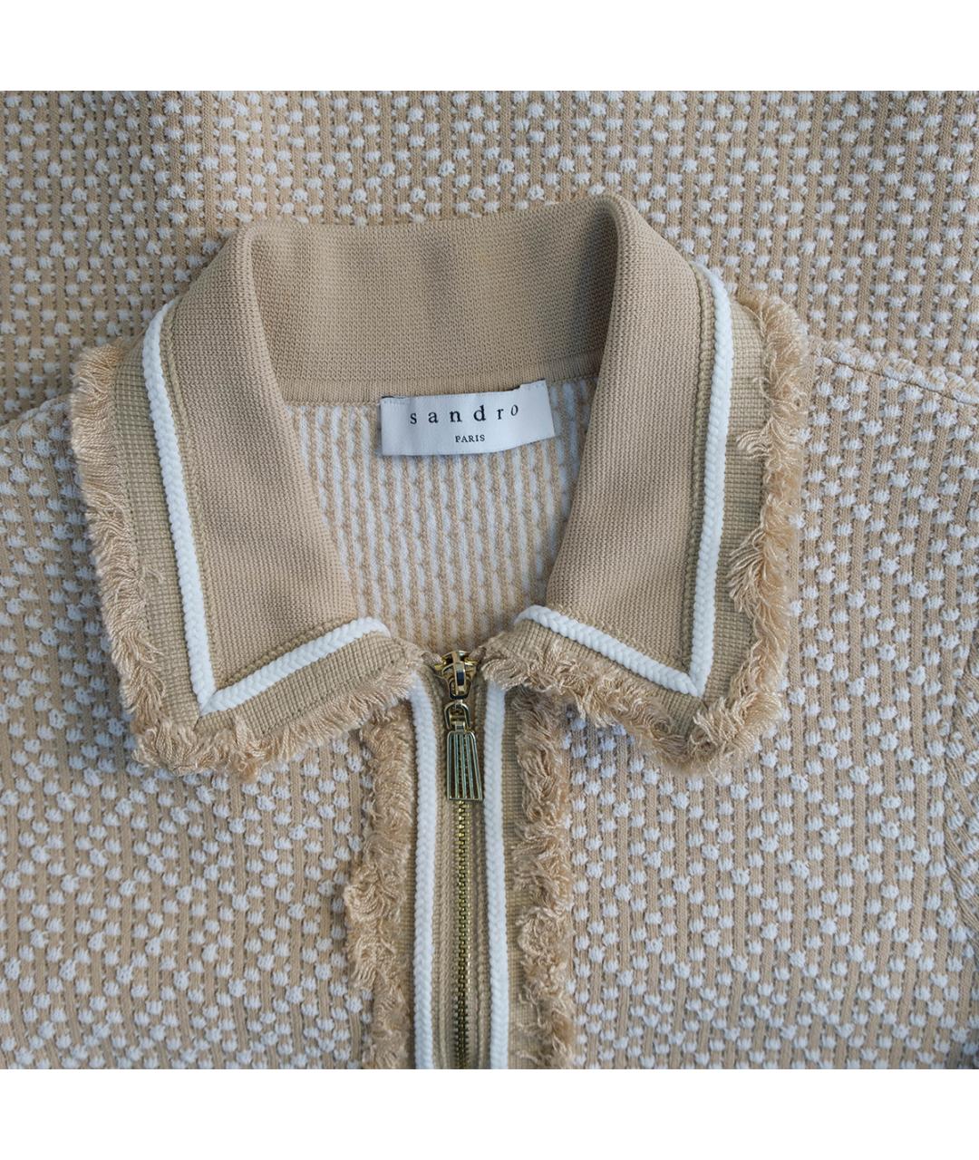 SANDRO Бежевое вискозное повседневное платье, фото 3