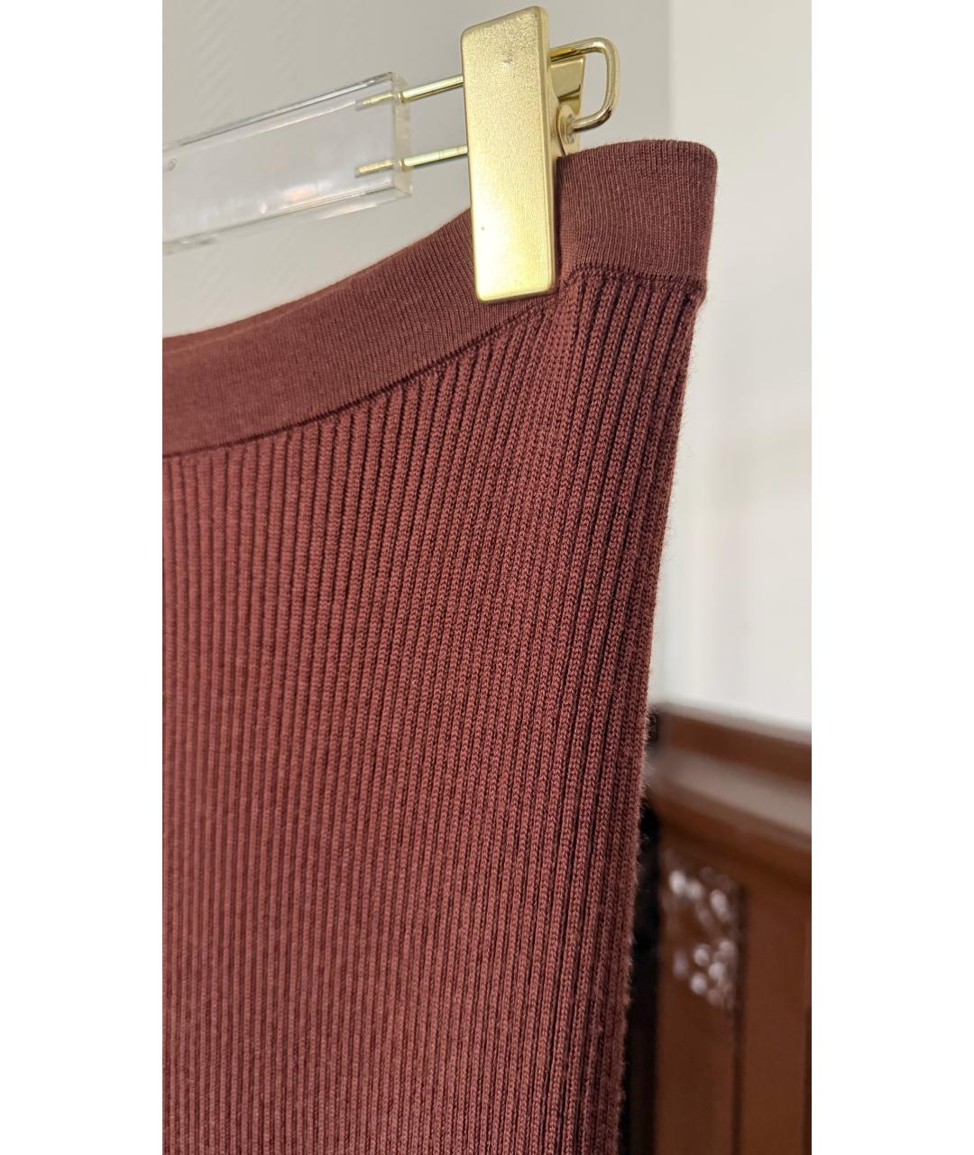 RICK OWENS Коричневые хлопковые прямые брюки, фото 3