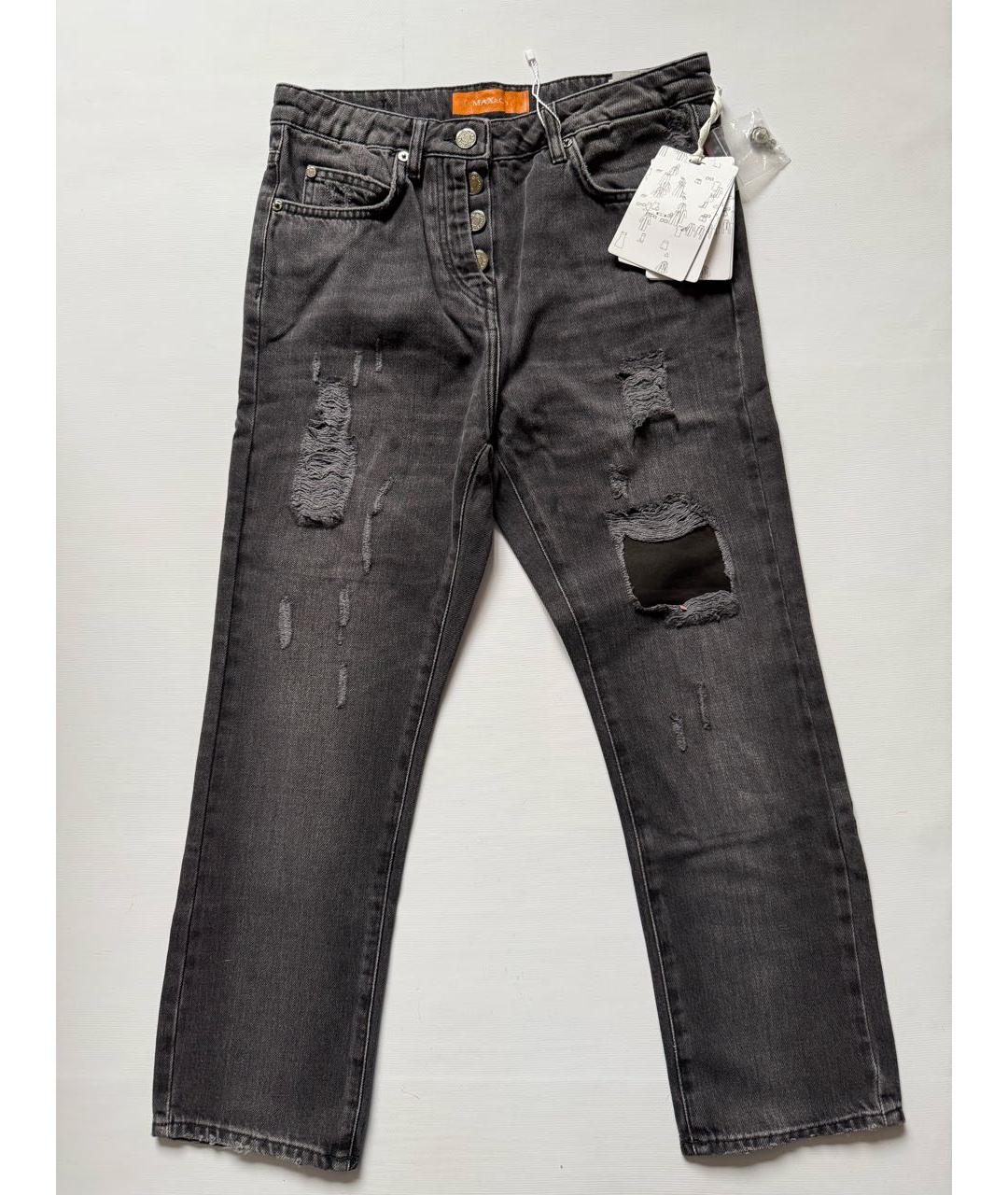 MAX&CO Черные хлопко-эластановые прямые джинсы, фото 6