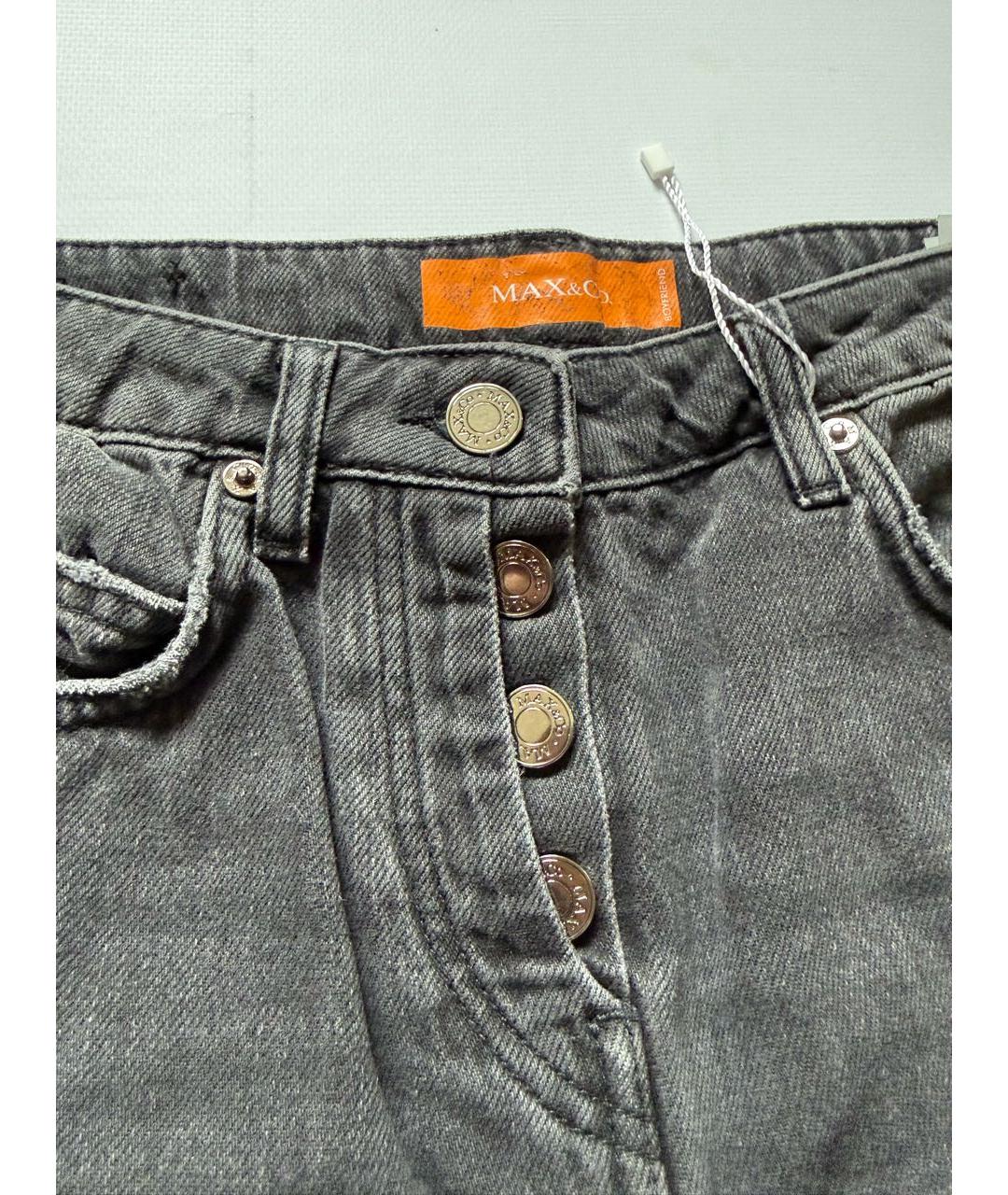 MAX&CO Черные хлопко-эластановые прямые джинсы, фото 3