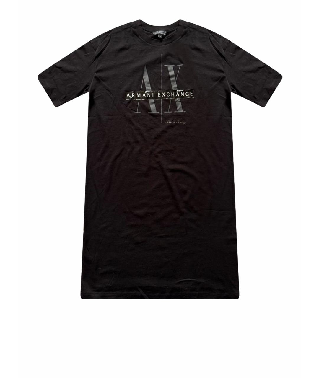 ARMANI EXCHANGE Черное хлопковое повседневное платье, фото 1