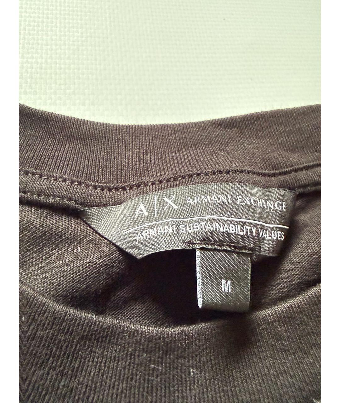 ARMANI EXCHANGE Черное хлопковое повседневное платье, фото 3