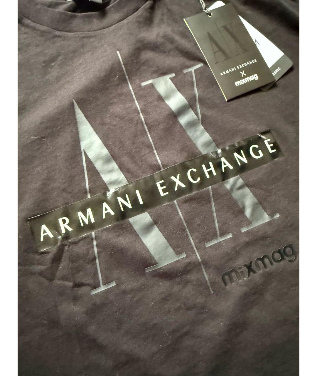ARMANI EXCHANGE Черное хлопковое повседневное платье, фото 2