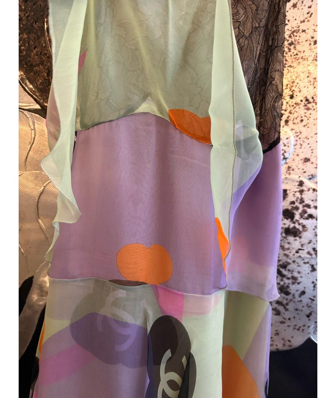 CHANEL Фиолетовое шелковое вечернее платье, фото 5