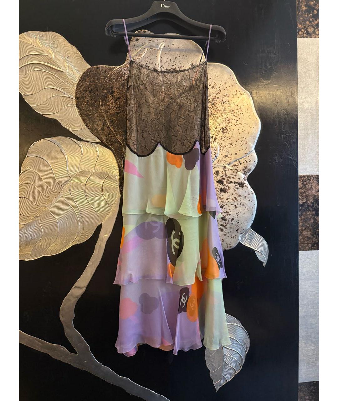 CHANEL Фиолетовое шелковое вечернее платье, фото 9