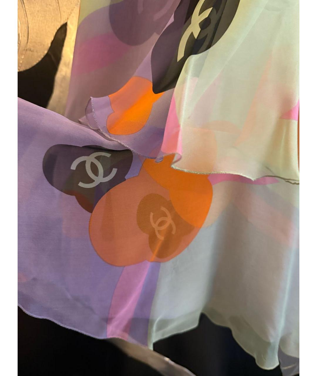 CHANEL Фиолетовое шелковое вечернее платье, фото 4