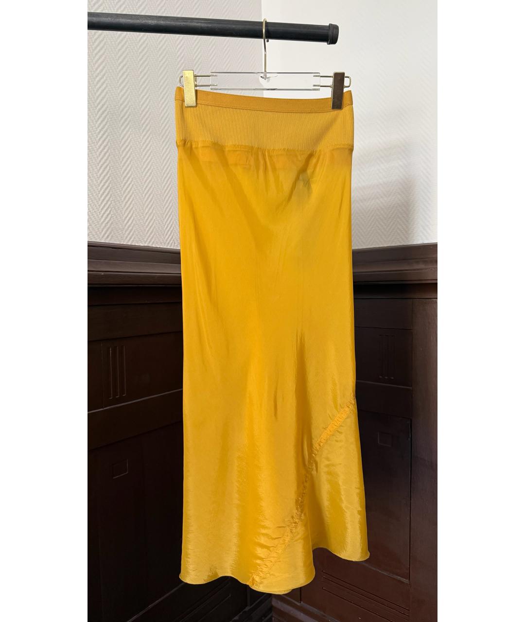 RICK OWENS Желтая юбка макси, фото 7