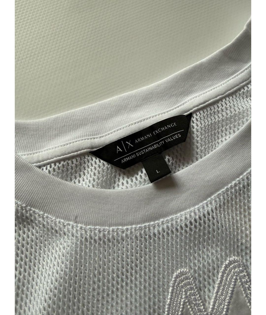 ARMANI EXCHANGE Белая хлопковая футболка, фото 3