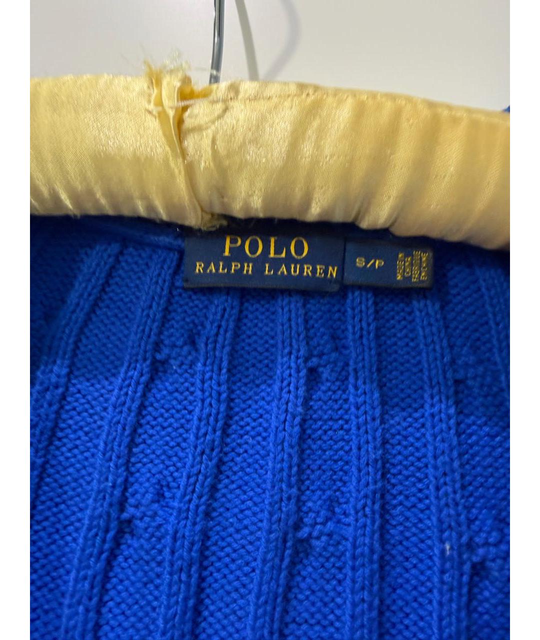 POLO RALPH LAUREN Синий хлопковый кардиган, фото 3