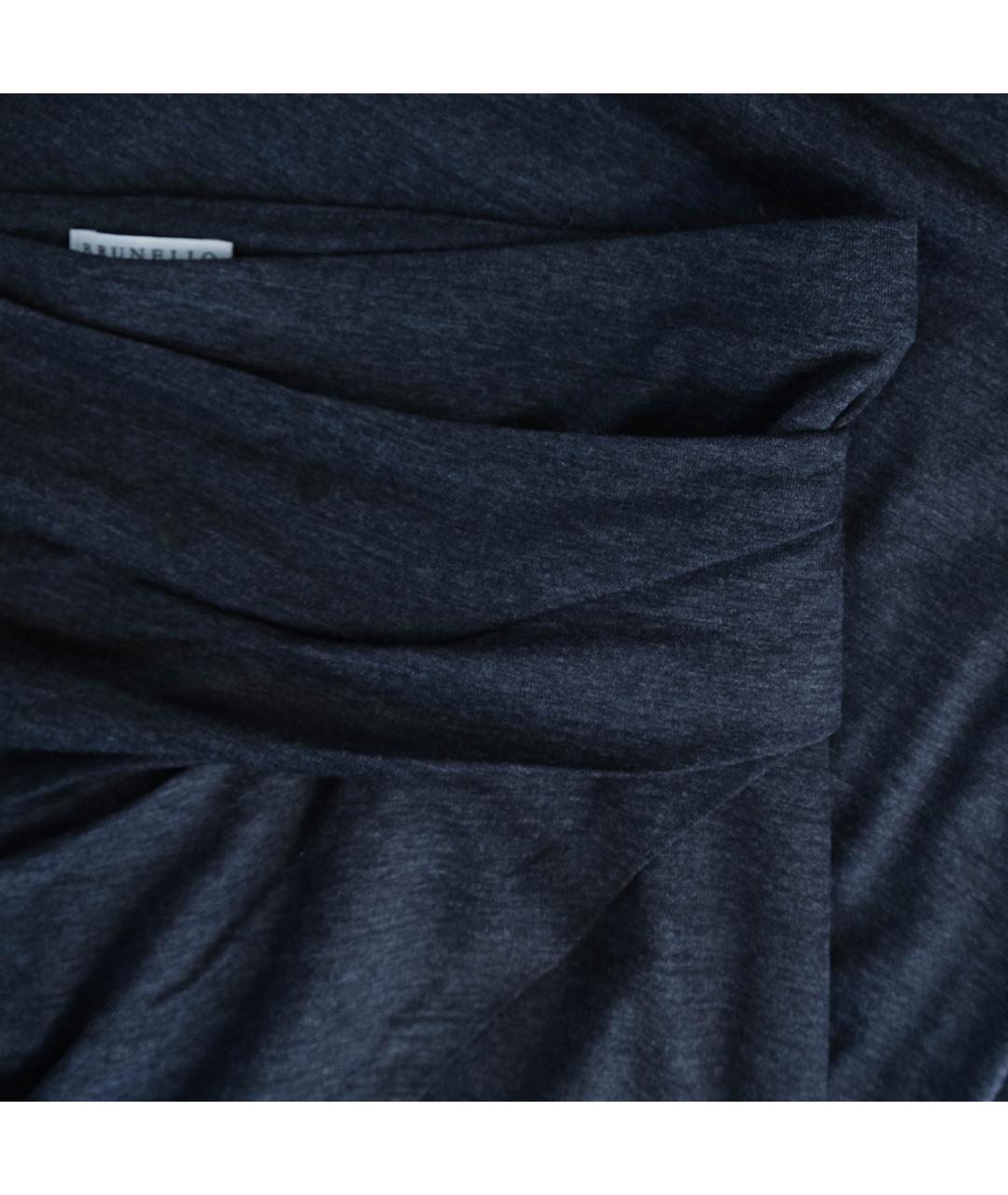 BRUNELLO CUCINELLI Серая шерстяная юбка миди, фото 4