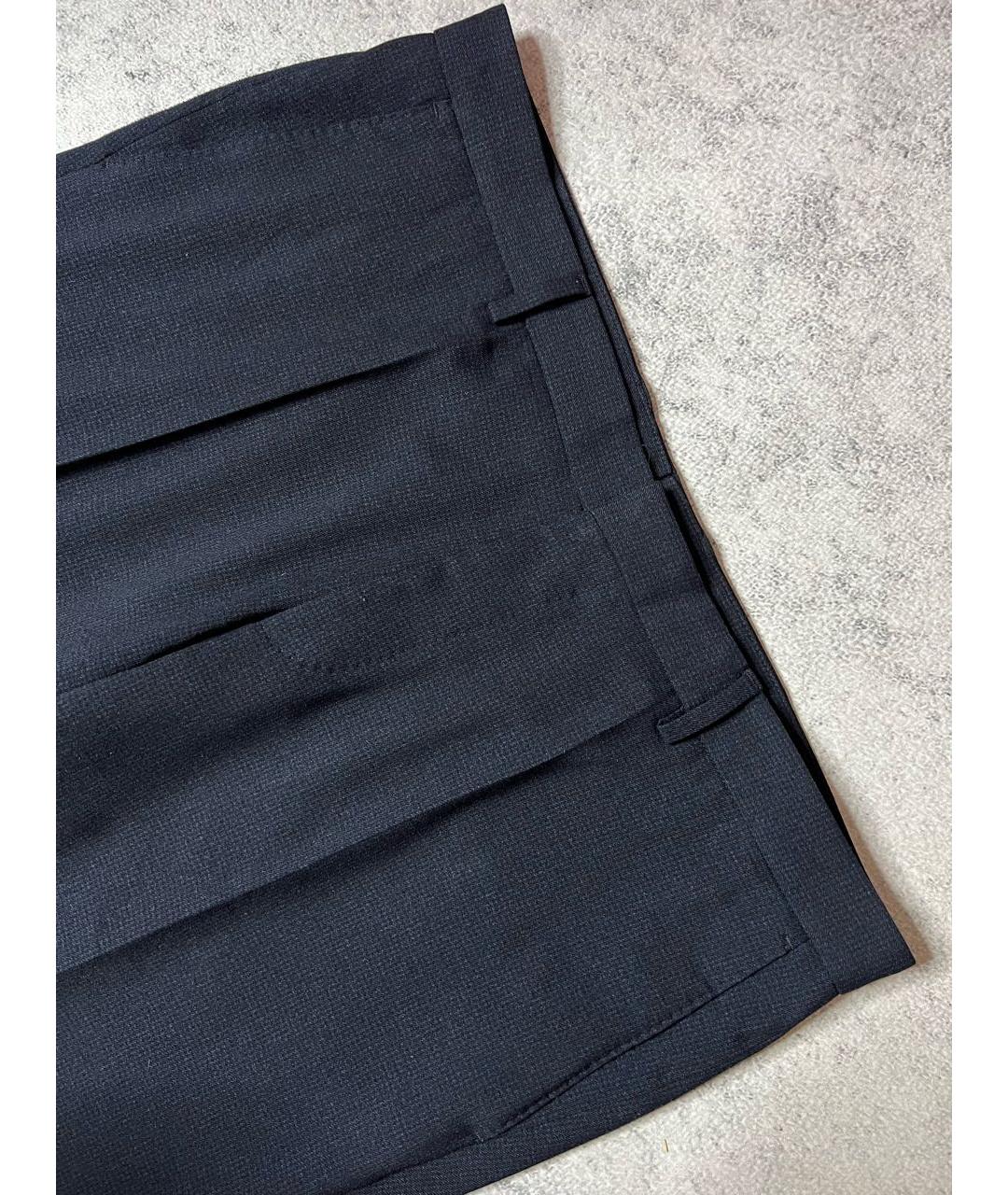 HUGO BOSS Темно-синие шерстяные классические брюки, фото 2