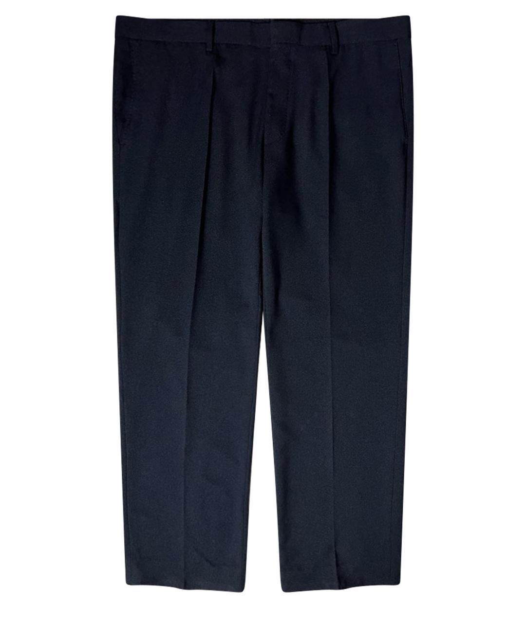 HUGO BOSS Темно-синие шерстяные классические брюки, фото 1