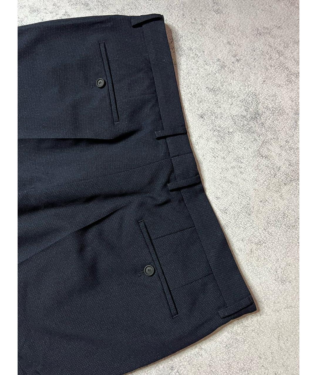 HUGO BOSS Темно-синие шерстяные классические брюки, фото 3