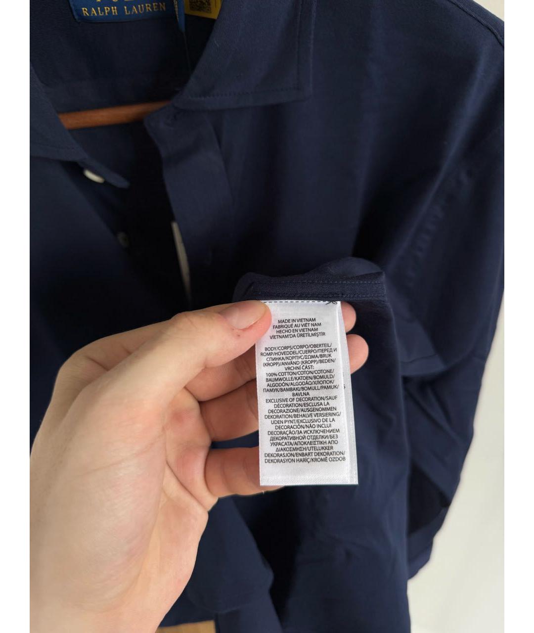 POLO RALPH LAUREN Темно-синяя классическая рубашка, фото 7