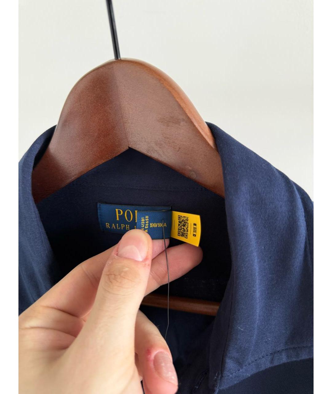 POLO RALPH LAUREN Темно-синяя классическая рубашка, фото 5