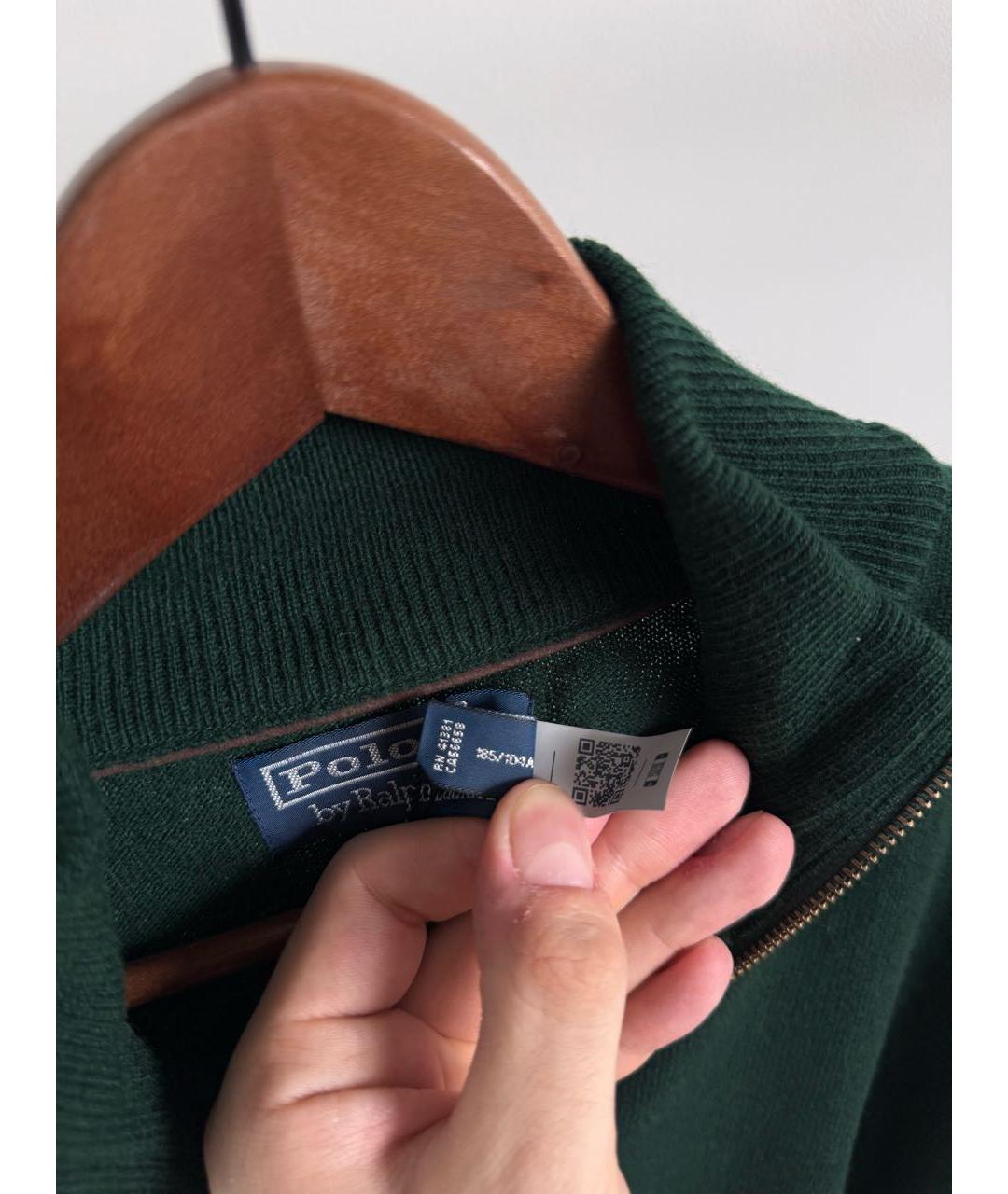 POLO RALPH LAUREN Зеленый шерстяной джемпер / свитер, фото 5