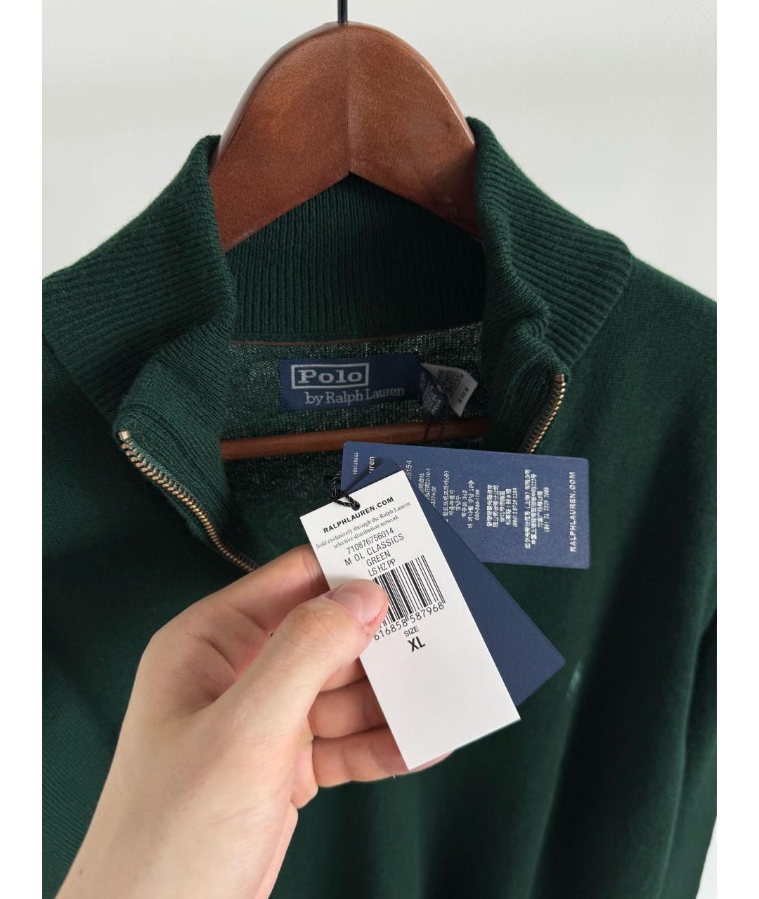 POLO RALPH LAUREN Зеленый шерстяной джемпер / свитер, фото 4