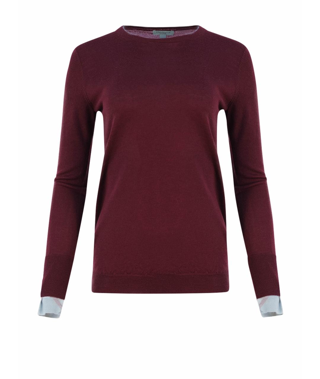 BURBERRY Бордовый шерстяной джемпер / свитер, фото 1