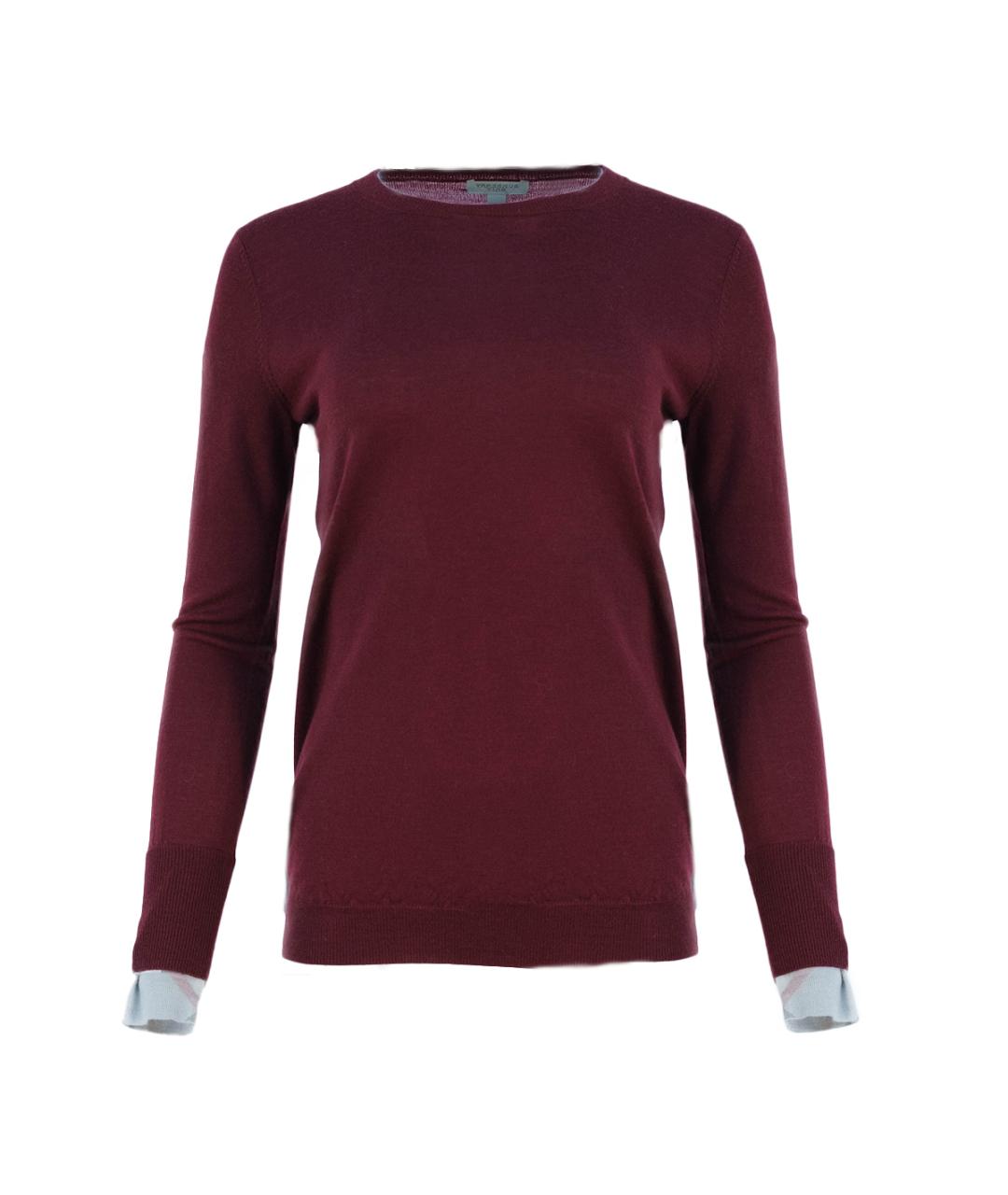 BURBERRY Бордовый шерстяной джемпер / свитер, фото 6