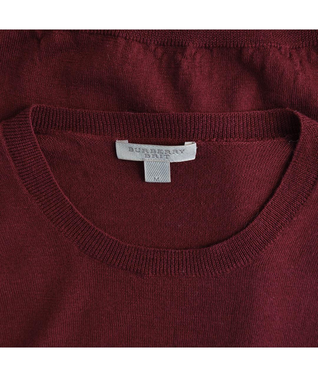 BURBERRY Бордовый шерстяной джемпер / свитер, фото 3
