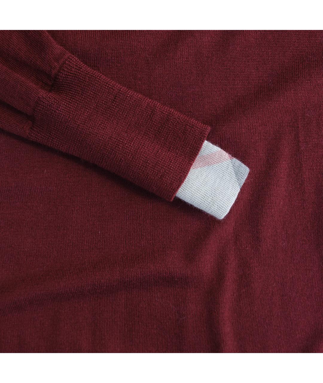 BURBERRY Бордовый шерстяной джемпер / свитер, фото 4